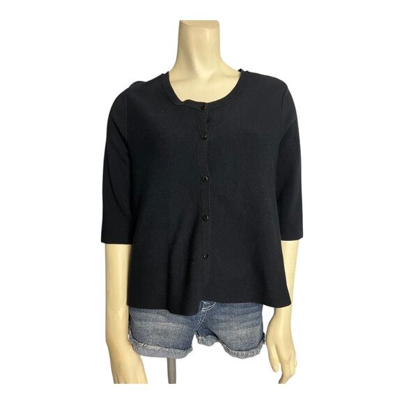 Alfani Black Cardigan Sweater Basic Knit Career Professional Small Casual - Picture 1 of 8